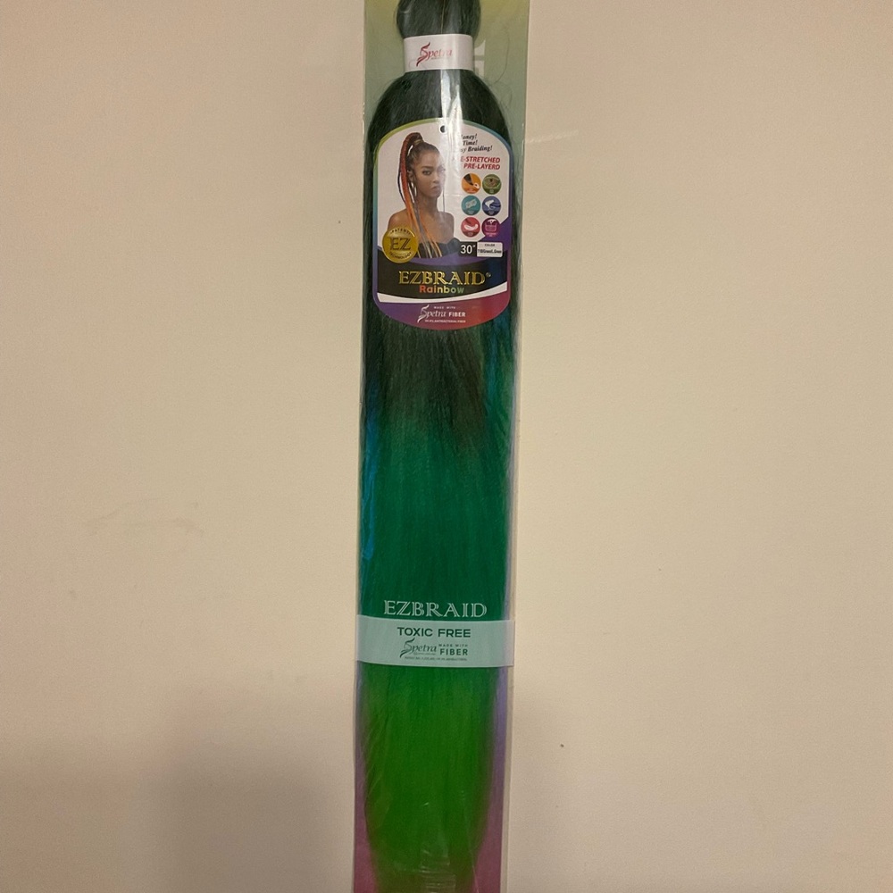 Braids Hair Extension. Green colour